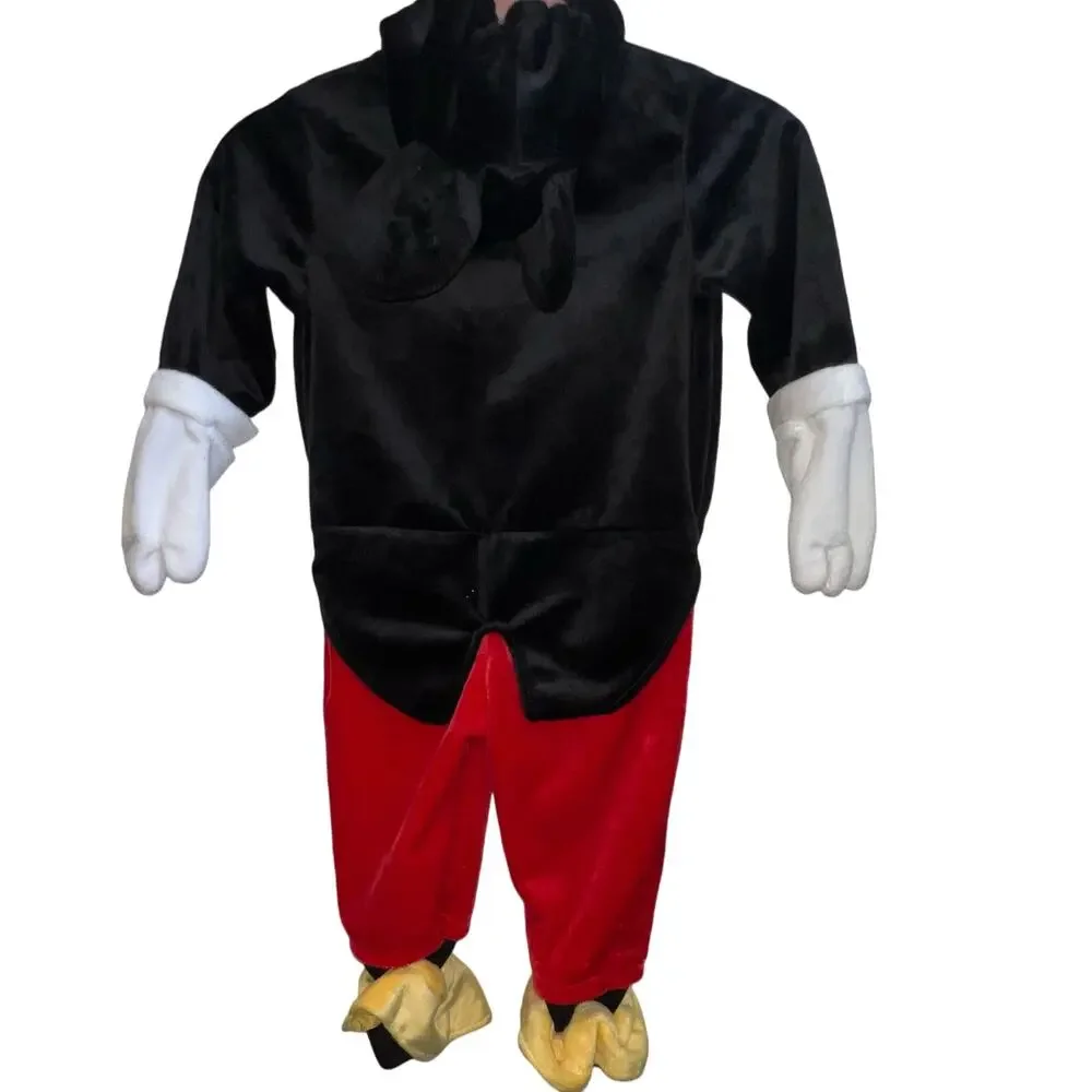 Disney Mickey Mouse Tuxedo mickey hooded ears Plush Costume Size 12/18 Months